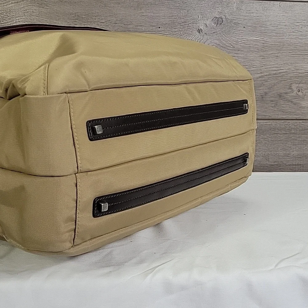 Womens Tumi Tan/Brown Nylon Leather Business Laptop Bag
